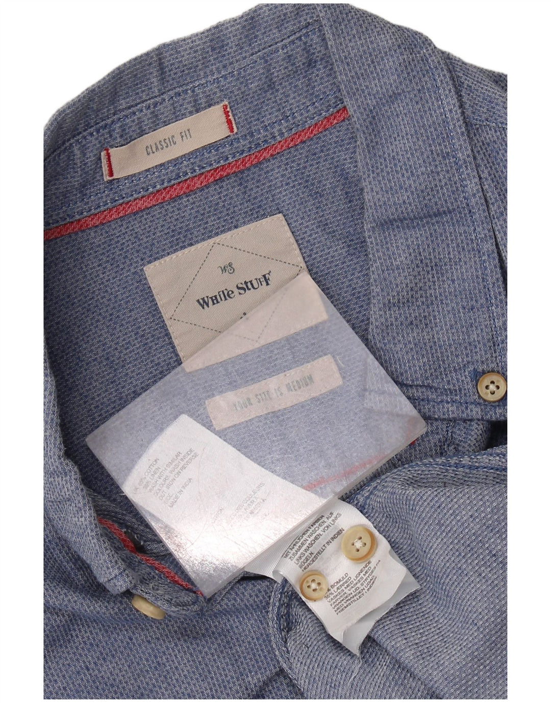 WHITE STUFF Muška košulja klasičnog kroja Srednje plavi pamuk