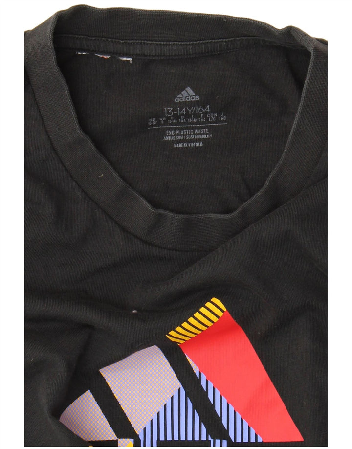 Adidas Boys Graphic T-Shirt Top 13-14 Years Black