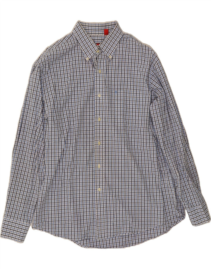 IZOD Mens Shirt Large Blue Check Cotton Vintage Izod and Second-Hand Izod from Messina Hembry 