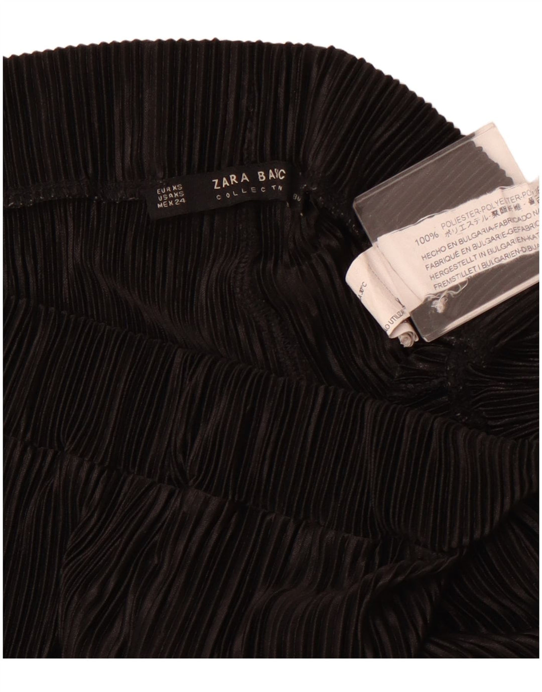 ZARA ženske kapri hlače širokih nogavica XS W24 L23 crni poliester