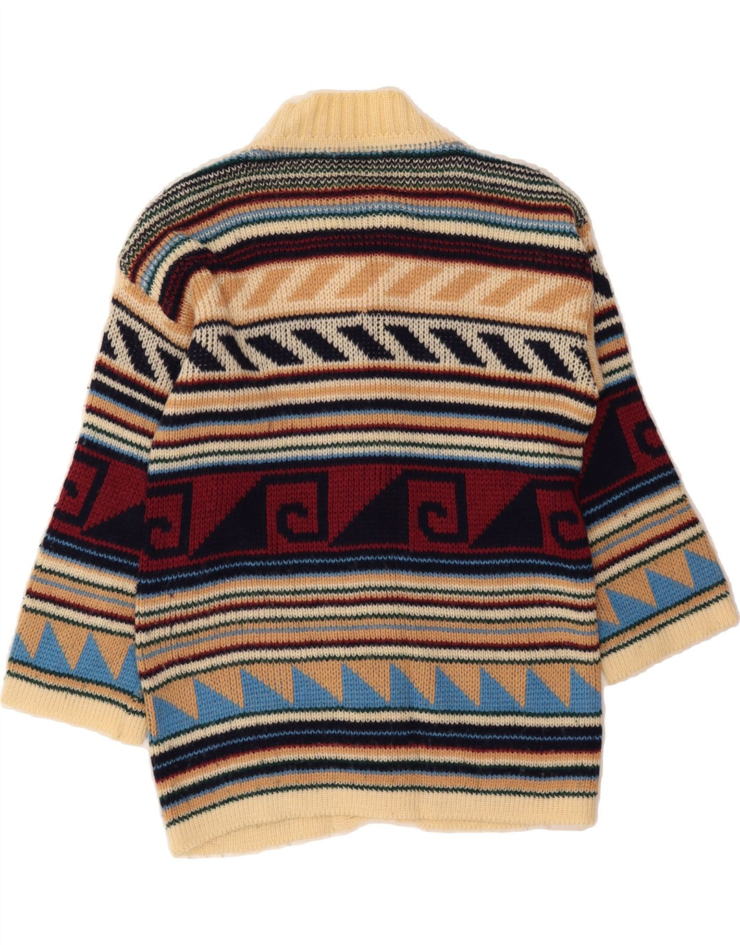 VINTAGE Womens Cardigan Sweater UK 14 Medium Multicoloured Fair Isle Vintage Vintage and Second-Hand Vintage from Messina Hembry 