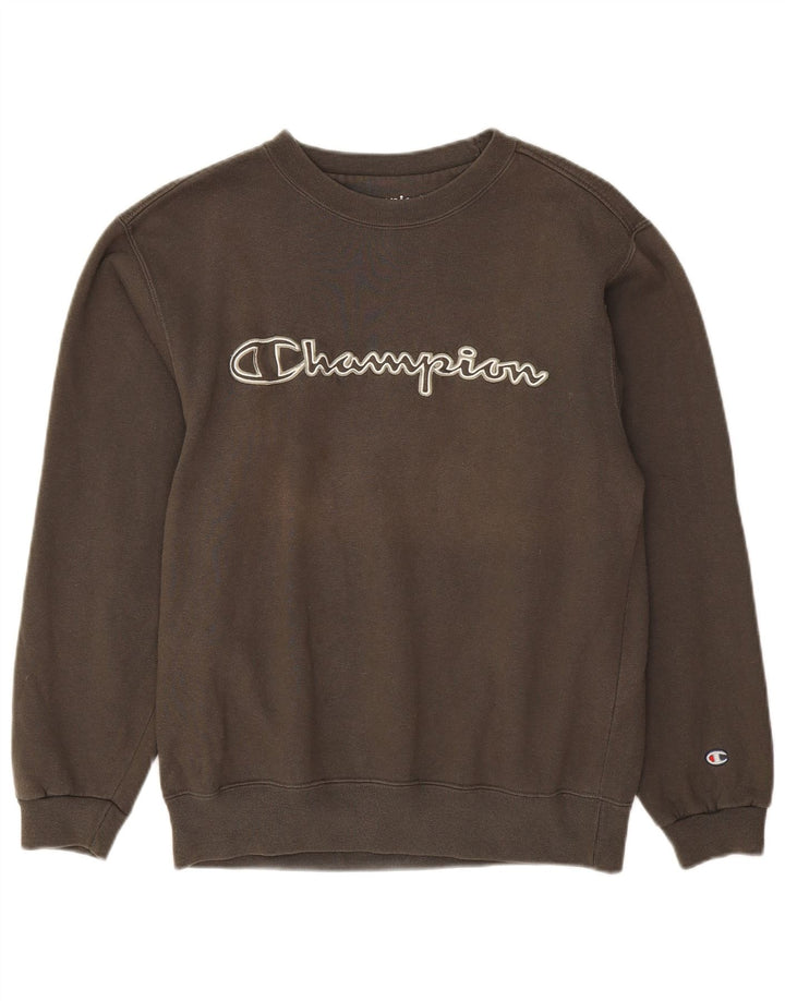 CHAMPION Mens Graphic Sweatshirt Jumper Small Grey Cotton
