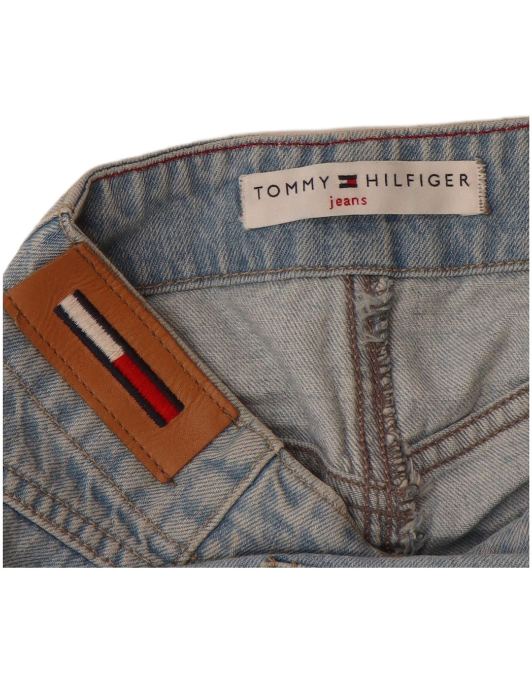 TOMMY HILFIGER ženska traper suknja visokog struka US 10 Large W30 plavi pamuk