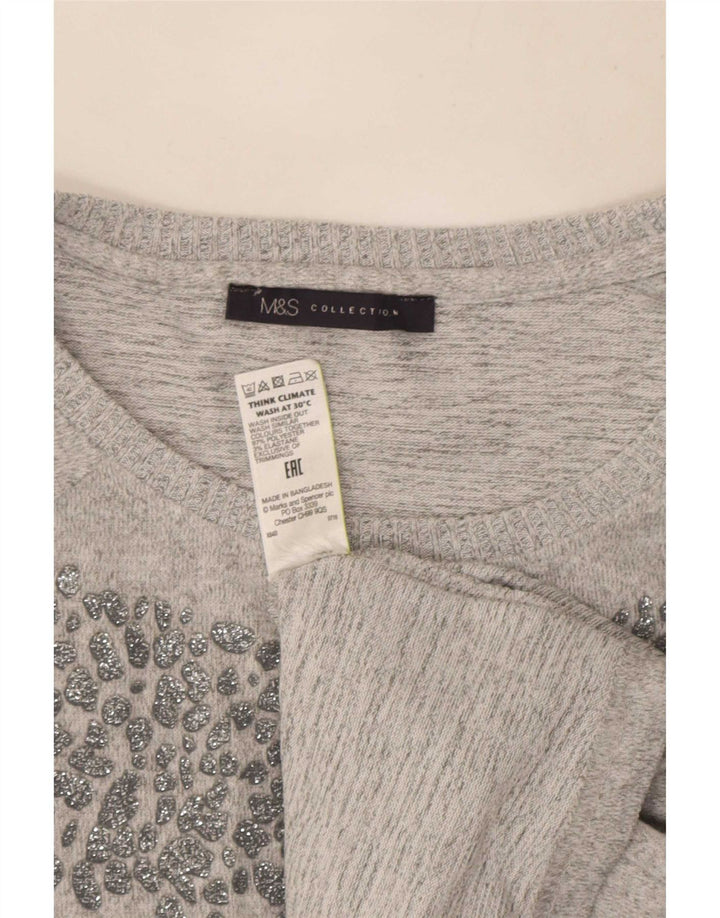 Marks & Spencer ženska majica s tunikom dugih rukava UK 16 veliki sivi poliester