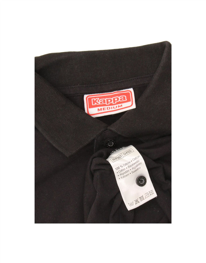 KAPPA Mens Polo Shirt Medium Black Cotton