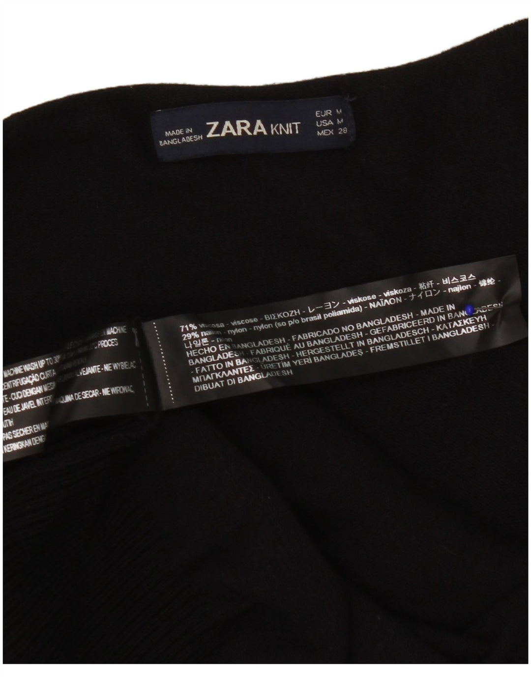 Zara ženski otvoreni kardigan pulover UK 14 Srednja crna viskoza