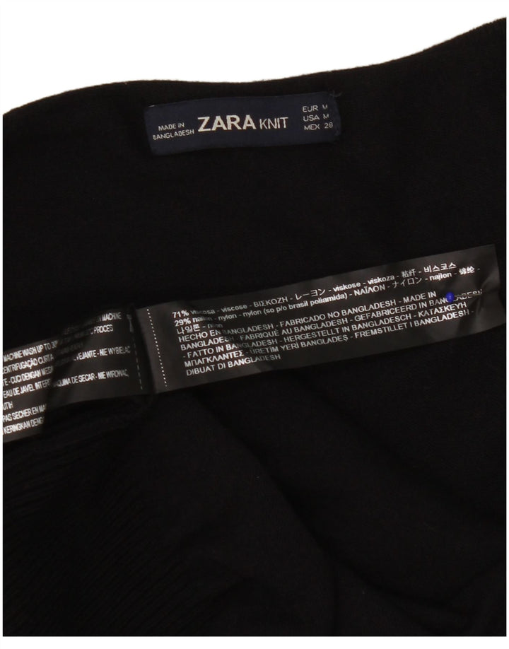 Zara ženski otvoreni kardigan pulover UK 14 Srednja crna viskoza