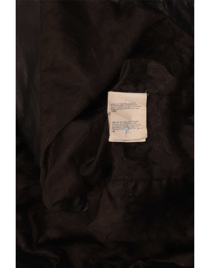 BVS ženska kožna biciklistička jakna EU 48 2XL crna