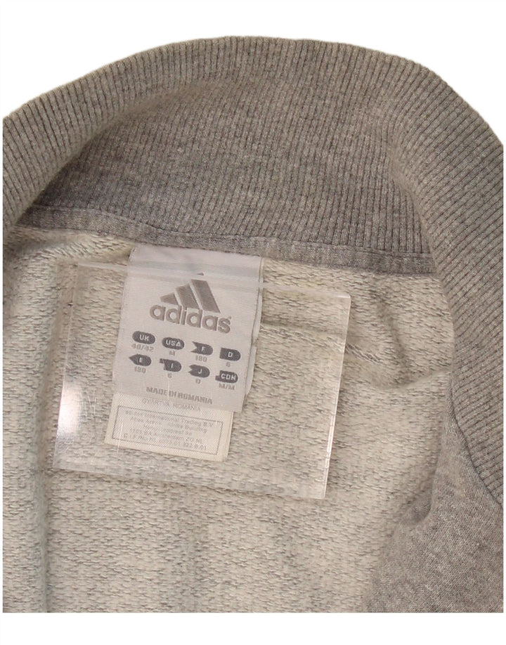ADIDAS Mens Tracksuit Top Jacket UK 40/42 Medium Grey Cotton