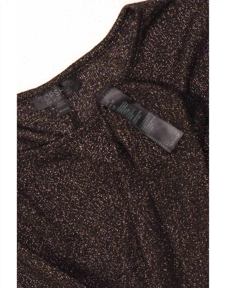 Topshop ženska prevelika majica kratkih rukava UK 8 Mali crni flekasti poliester