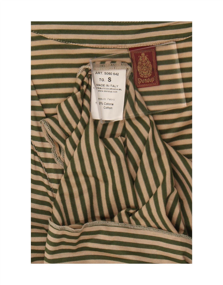 Dondup ženski gornji dio bluze s prednjom kravatom UK 10 Mali bež prugasti pamuk