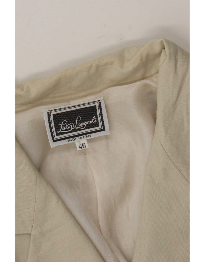 Luisa Spagnoli Ženska jakna kratkih rukava s 3 gumba IT 46 Large Beige