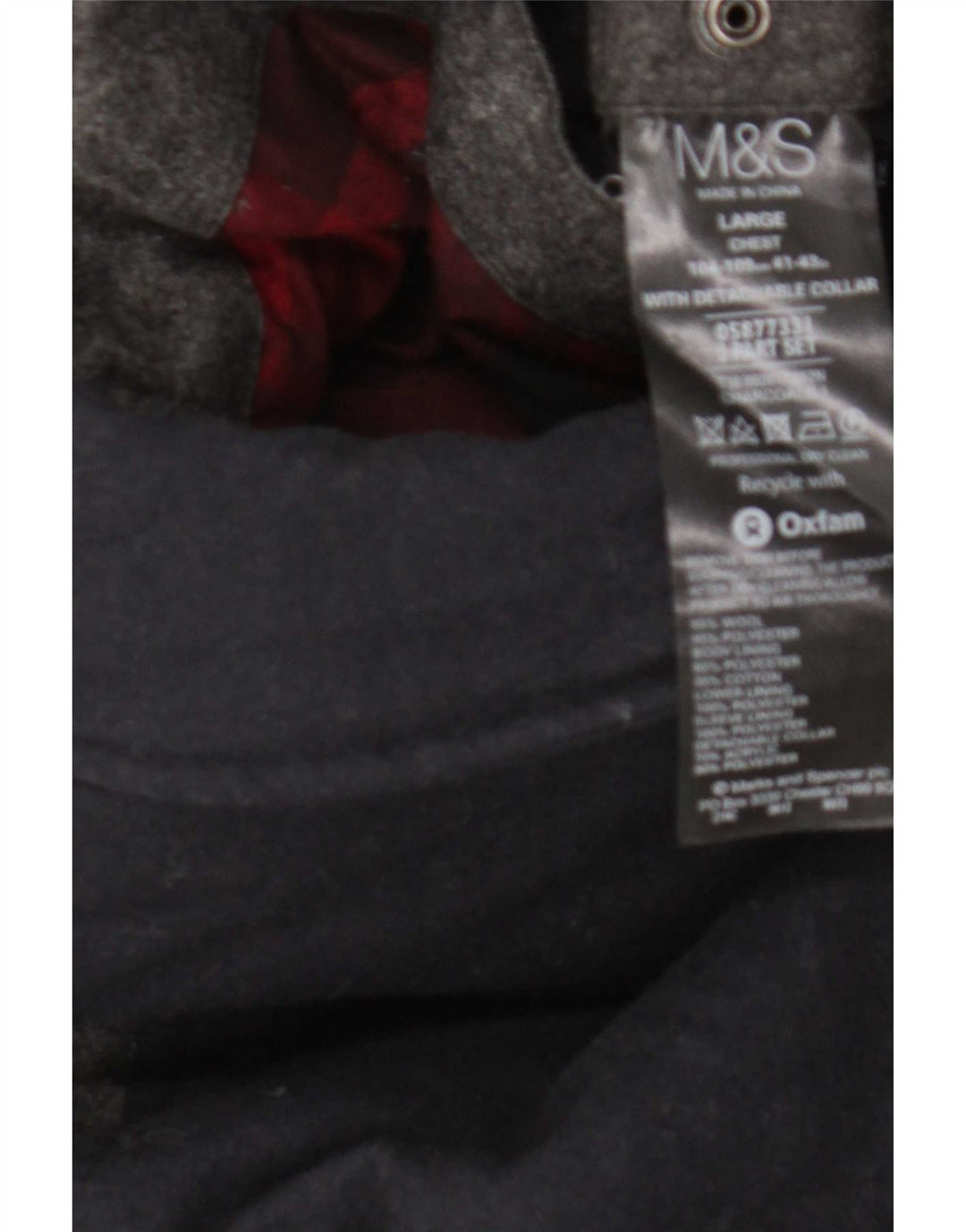 Marks & Spencer muška podstavljena jakna UK 41 Large Grey Colourblock Wool