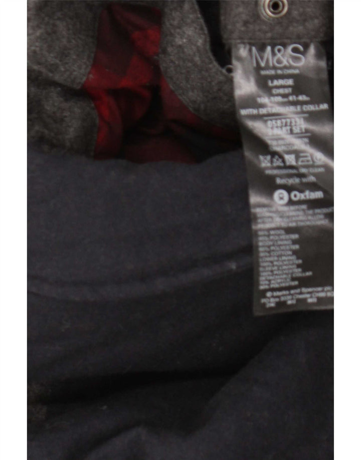 Marks & Spencer muška podstavljena jakna UK 41 Large Grey Colourblock Wool