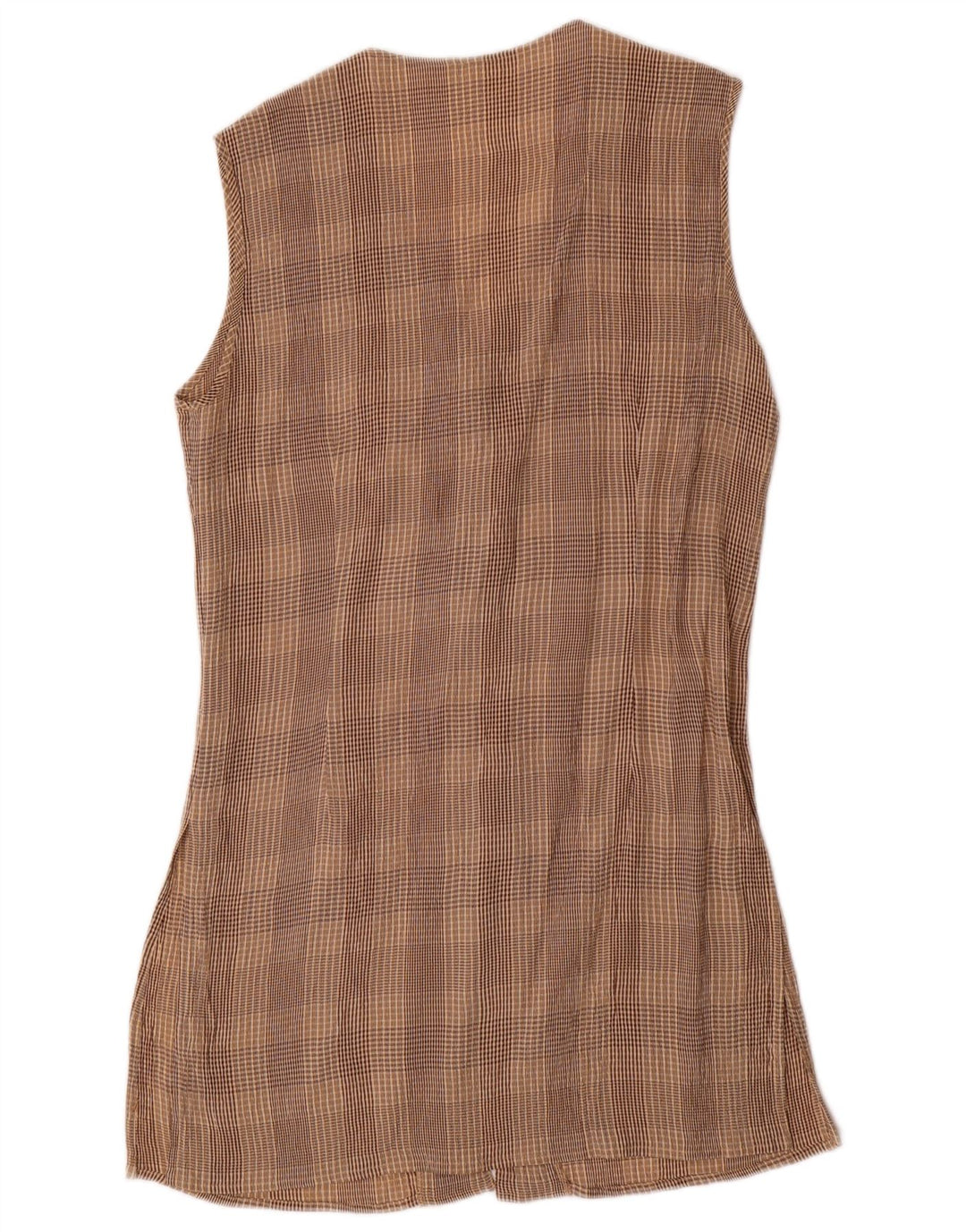 VINTAGE ženski set od 2 komada s 4 gumba UK 10 mali W28 smeđi karirani acetat