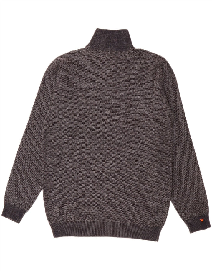 AVIREX Mens Zip Neck Jumper Sweater Large Navy Blue Viscose Vintage Avirex and Second-Hand Avirex from Messina Hembry 