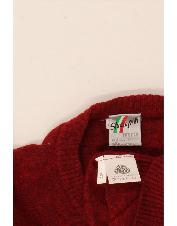 Vintage muški džemper s okruglim izrezom IT 50/52 srednje kestenjaste boje s pjegama