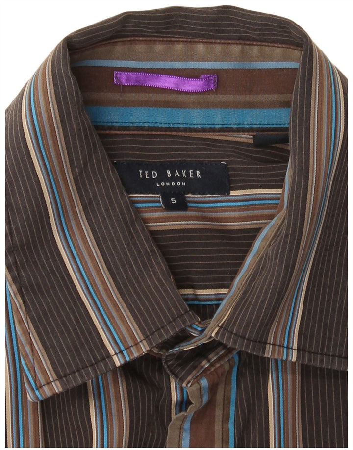 Muška košulja Ted Baker, veličina 5 XL, smeđa na pruge