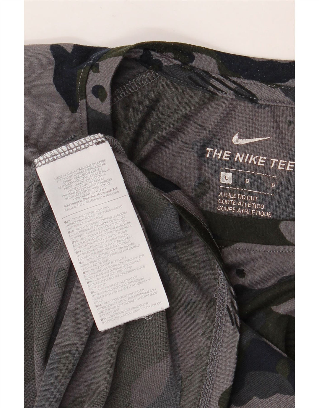NIKE muška Dri Fit majica kratkih rukava velika siva kamuflažna poliester