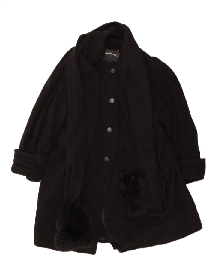Louis Feraud Ženski kaput UK 14 Large Black Virgin Wool Classic