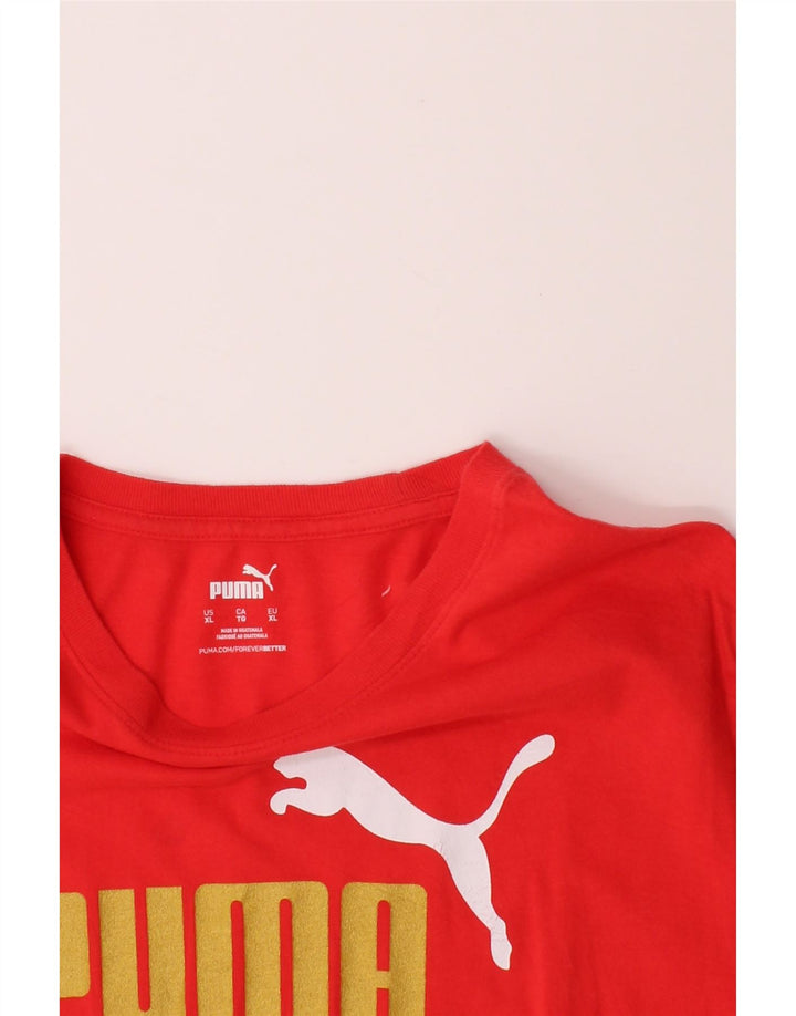 PUMA Mens Graphic T-Shirt Top XL Orange Vintage Puma and Second-Hand Puma from Messina Hembry 