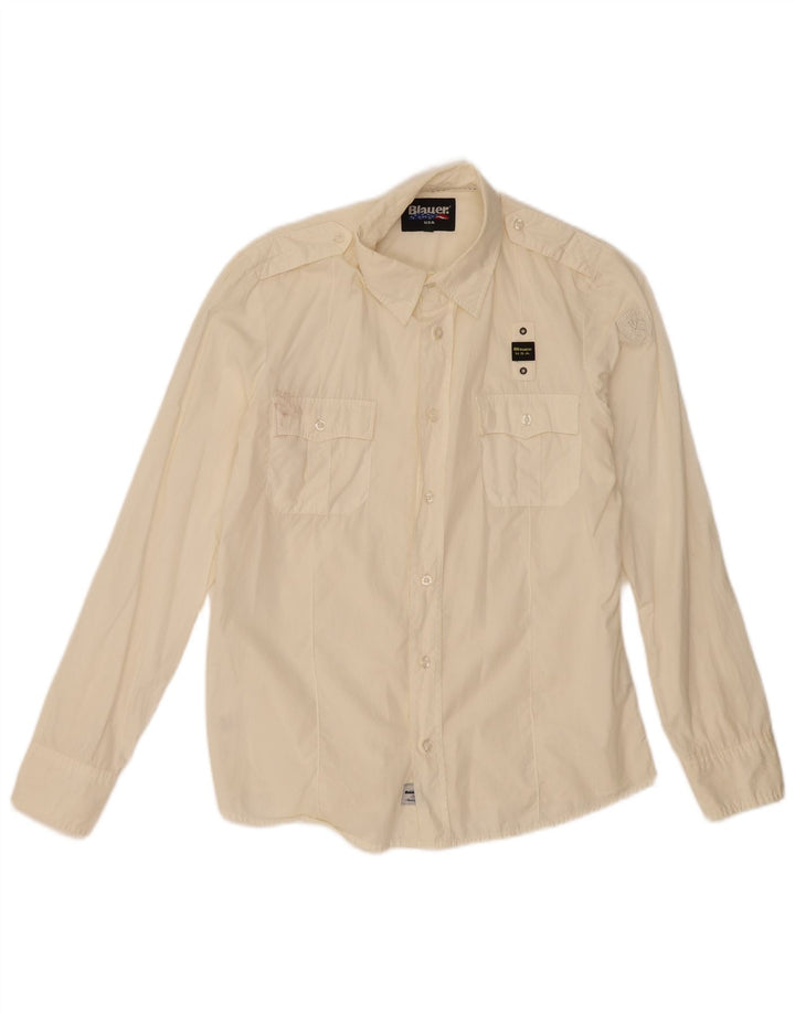 BLAUER Boys Military Shirt 13-14 Years Off White