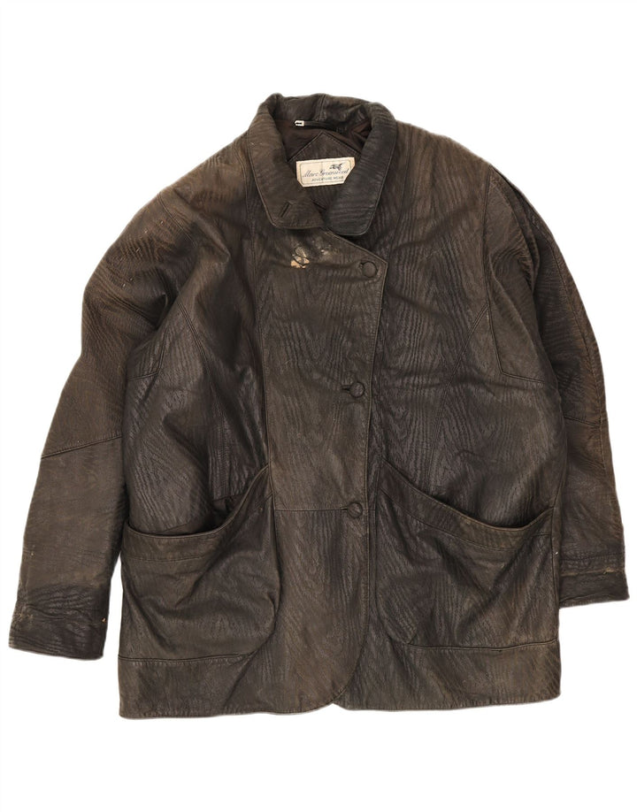 Vintage ženska kožna jakna UK 18 XL crna
