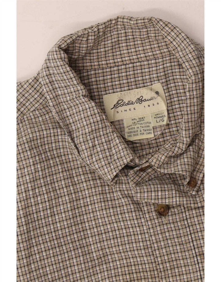 Eddie Bauer muška košulja velika smeđa gingham pamuk
