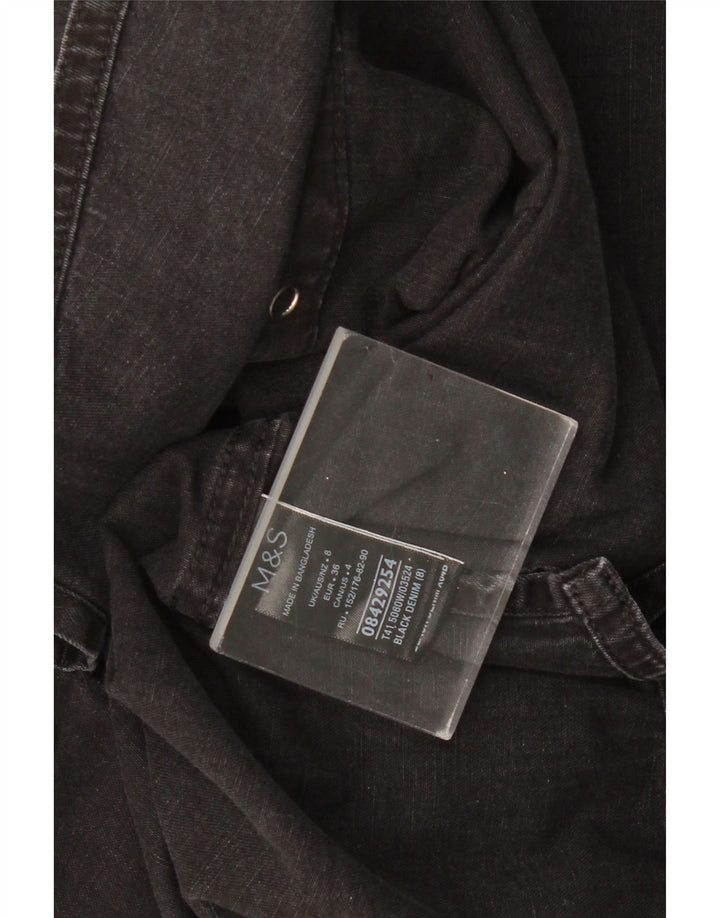 MARKS & SPENCER Ženska traper košulja UK 8 Mala crna pamuk