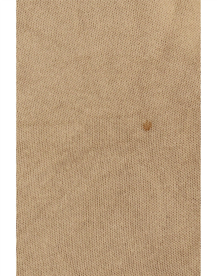 Trussardi muški džemper s V-izrezom, veliki bež pamuk