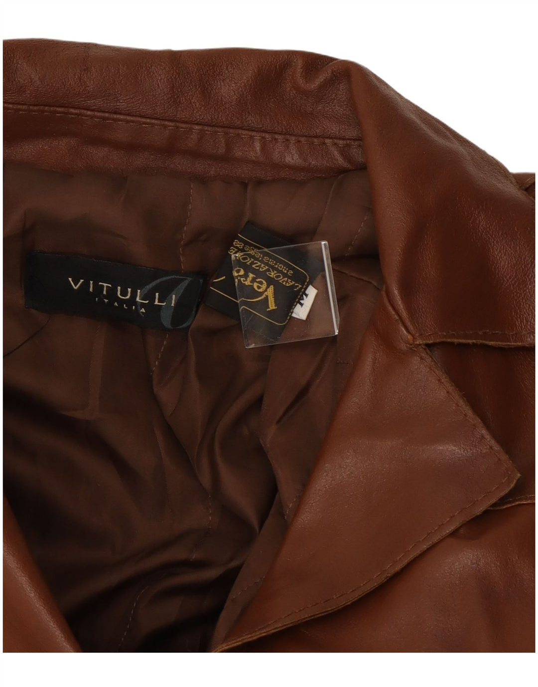 Vintage ženska kožna jakna UK 12 Srednje smeđa koža