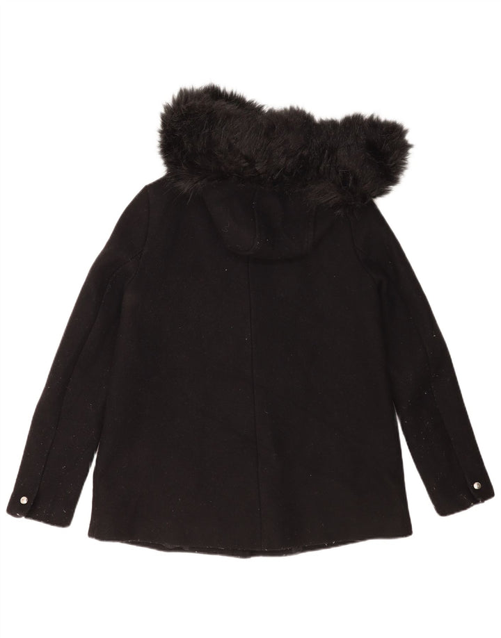 Zara ženska jakna s kapuljačom UK 10 Mala crna vunena
