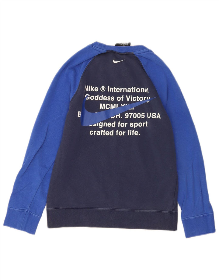Nike Boys Graphic Sweatshirt Džemper 10-11 Years Medium Blue Colourblock