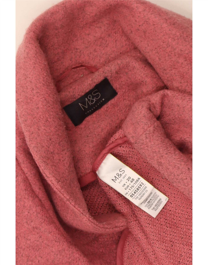 Marks & Spencer ženski preveliki otvoreni kaput UK 20 2XL ružičasti poliester