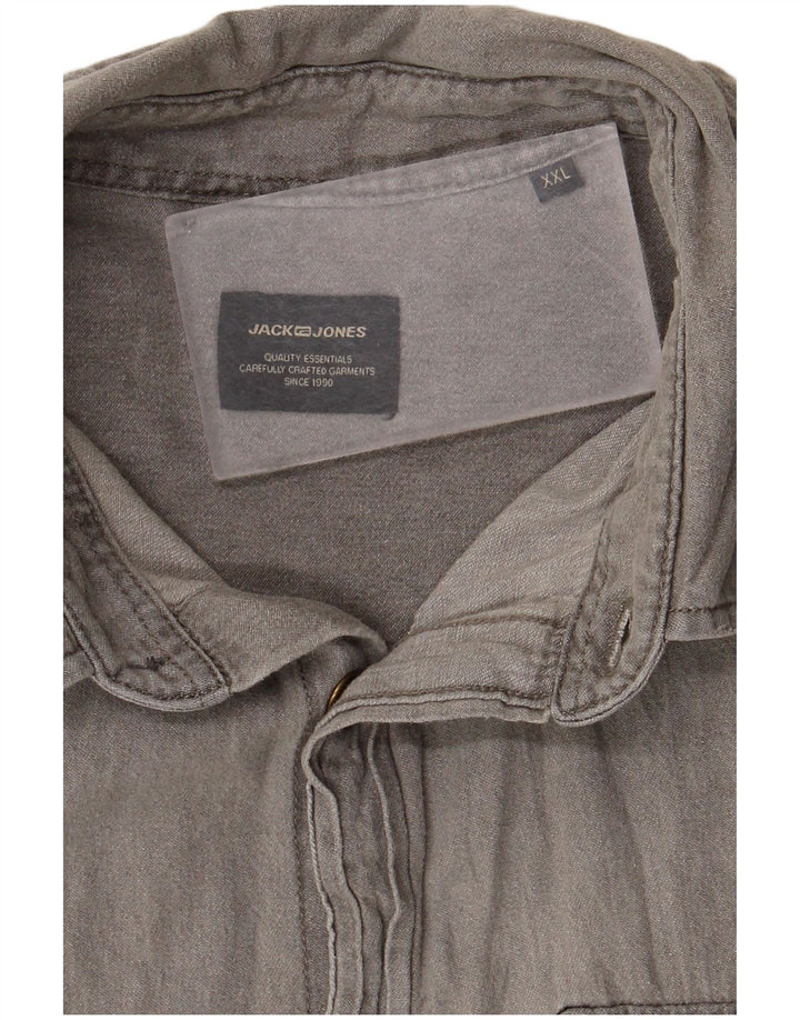 Jack & Jones muška košulja 2XL sivi pamuk