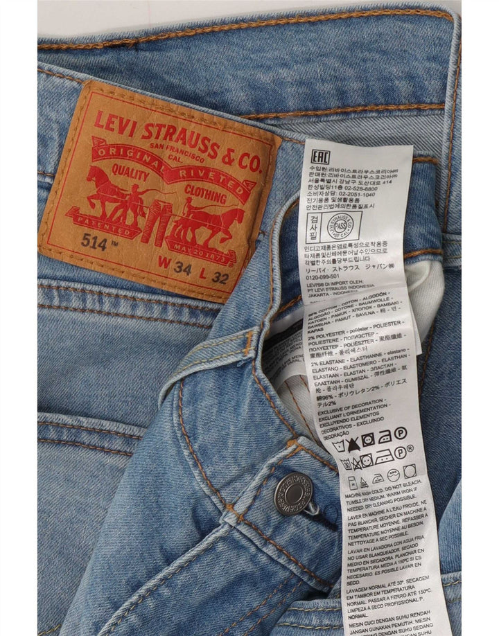Levi's muške 514 ravne traperice W34 L32 plavi pamuk