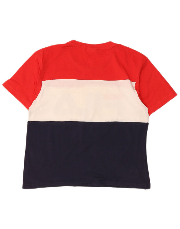 Fila ženska majica kratkih rukava s grafičkim motivima, UK 6 XS, crveni pamuk u blokovima boja