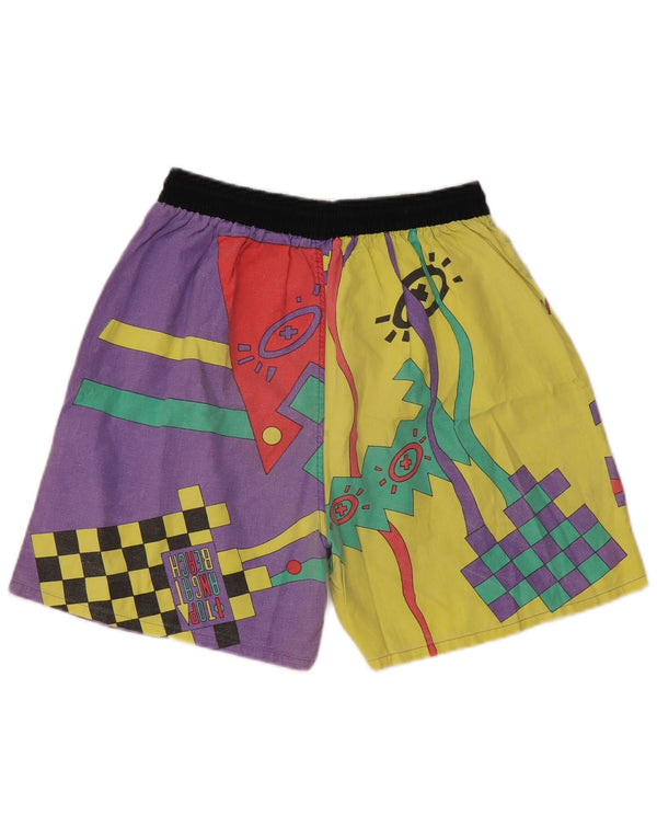 Vintage ženske kratke hlače za plivanje s grafičkim motivima UK 14 velikih blokova ljubičaste boje