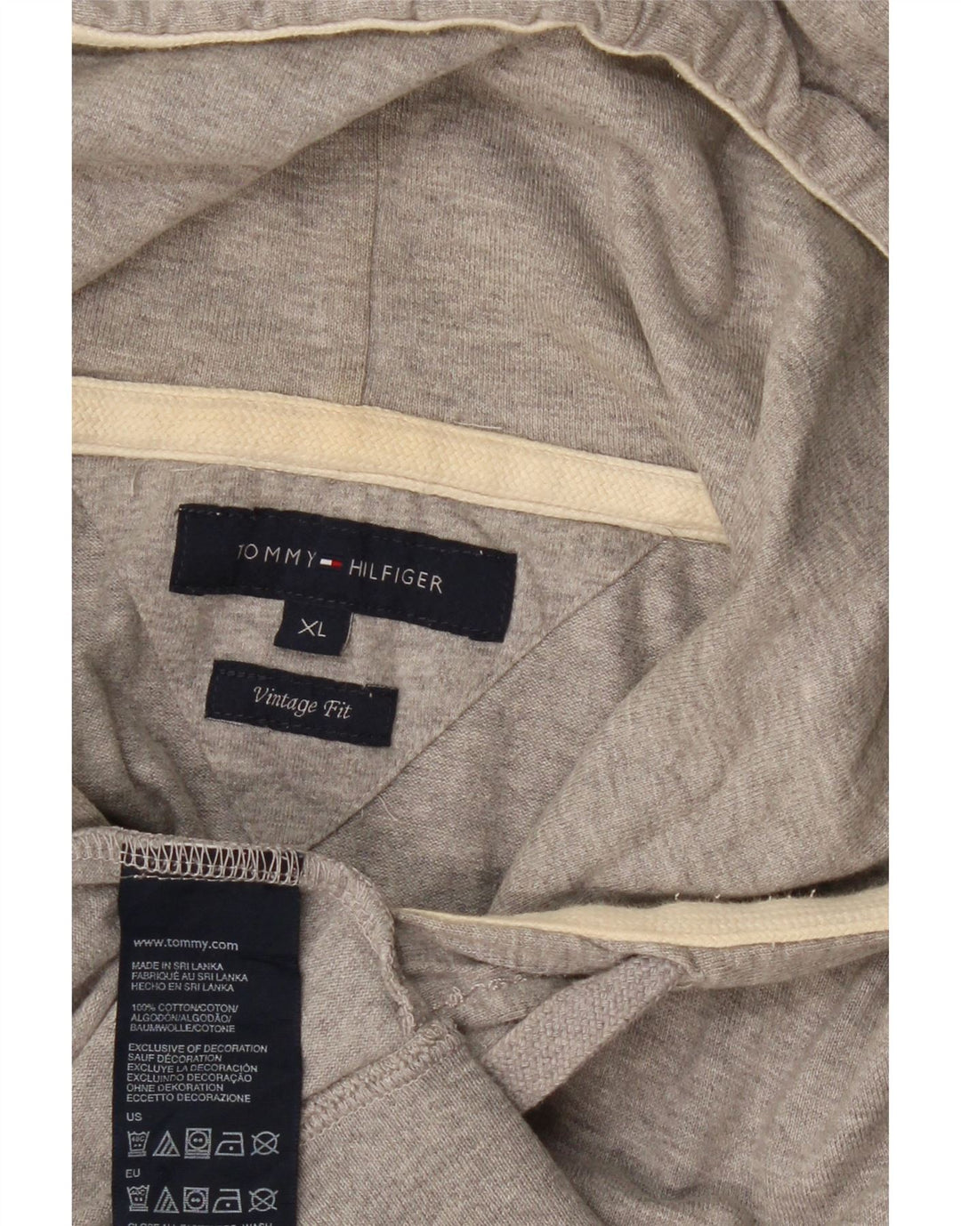 TOMMY HILFIGER Ženski vintage pulover s kapuljačom UK 18 XL sivi