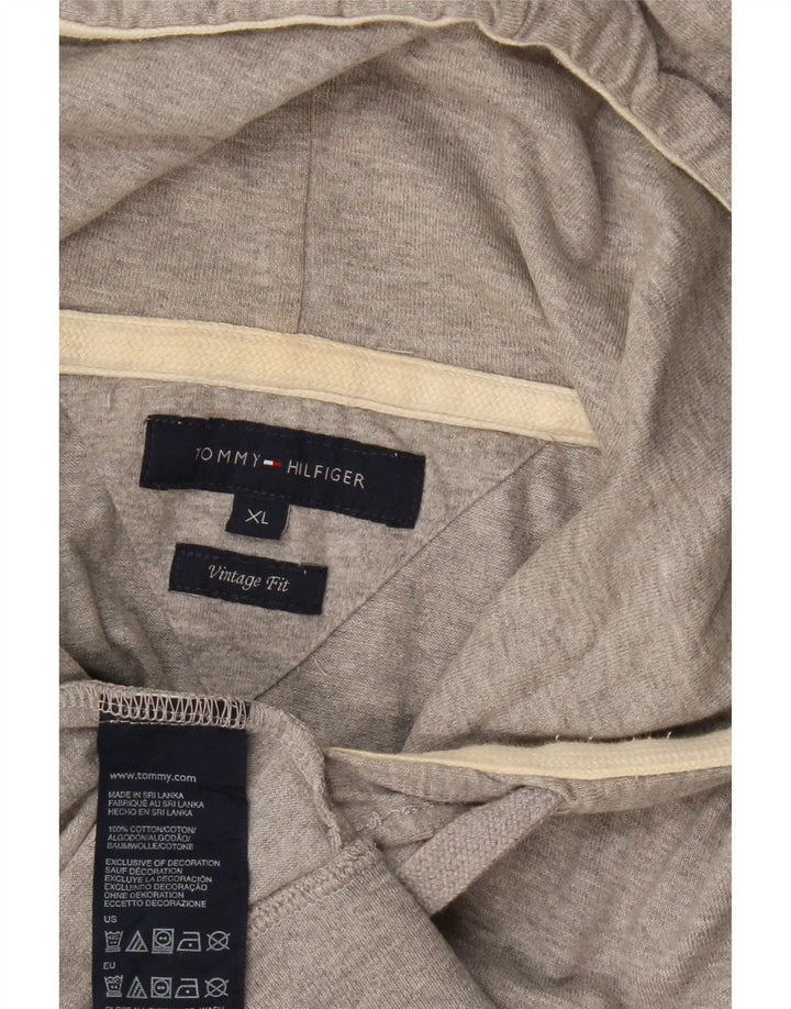 TOMMY HILFIGER Ženski vintage pulover s kapuljačom UK 18 XL sivi
