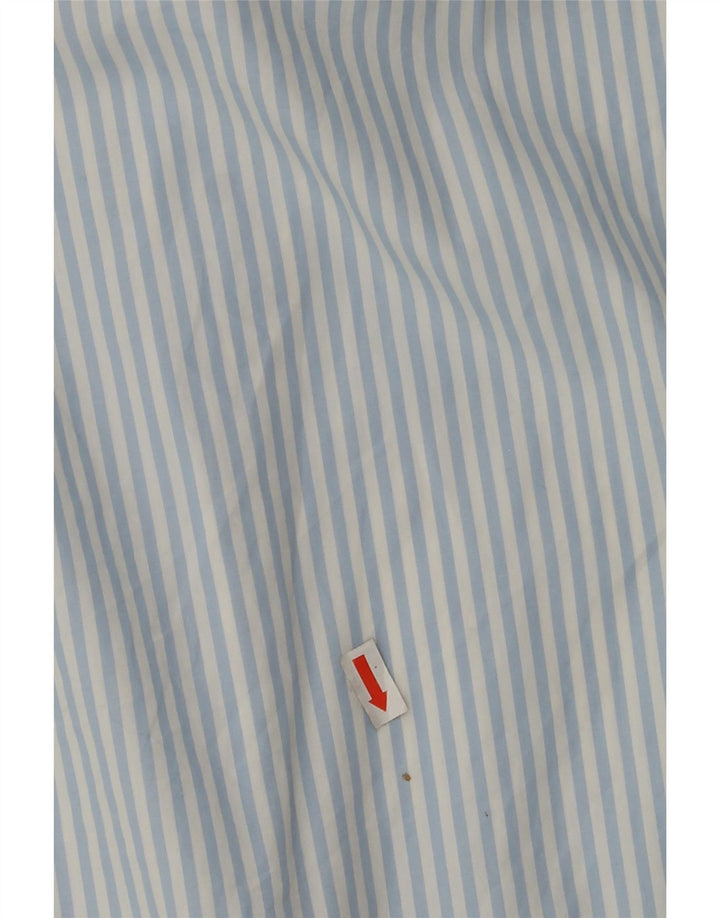 LACOSTE Mens Shirt Size 42 Large Blue Striped Cotton