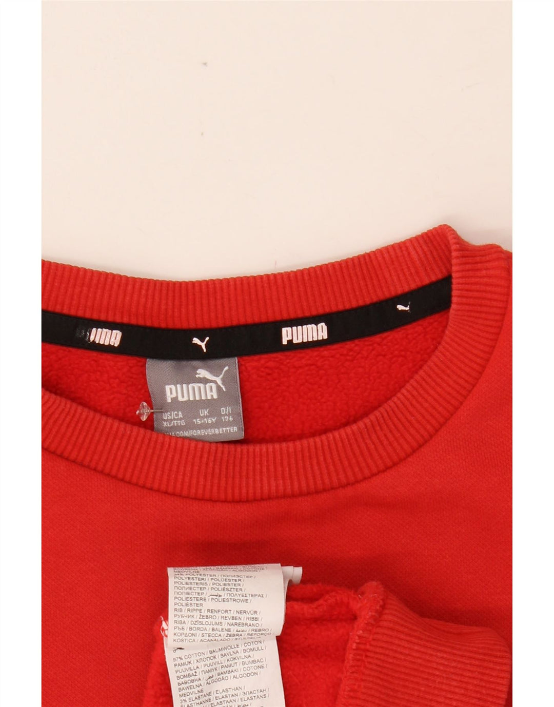PUMA Boys Graphic Sweatshirt Jumper 15-16 Years Red Cotton