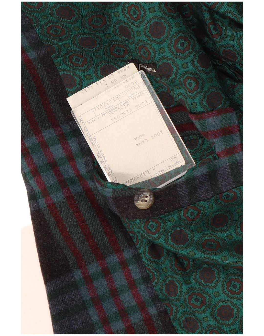 Vintage muški sako s 2 gumba IT 48 Srednje tamnoplava karirana vuna