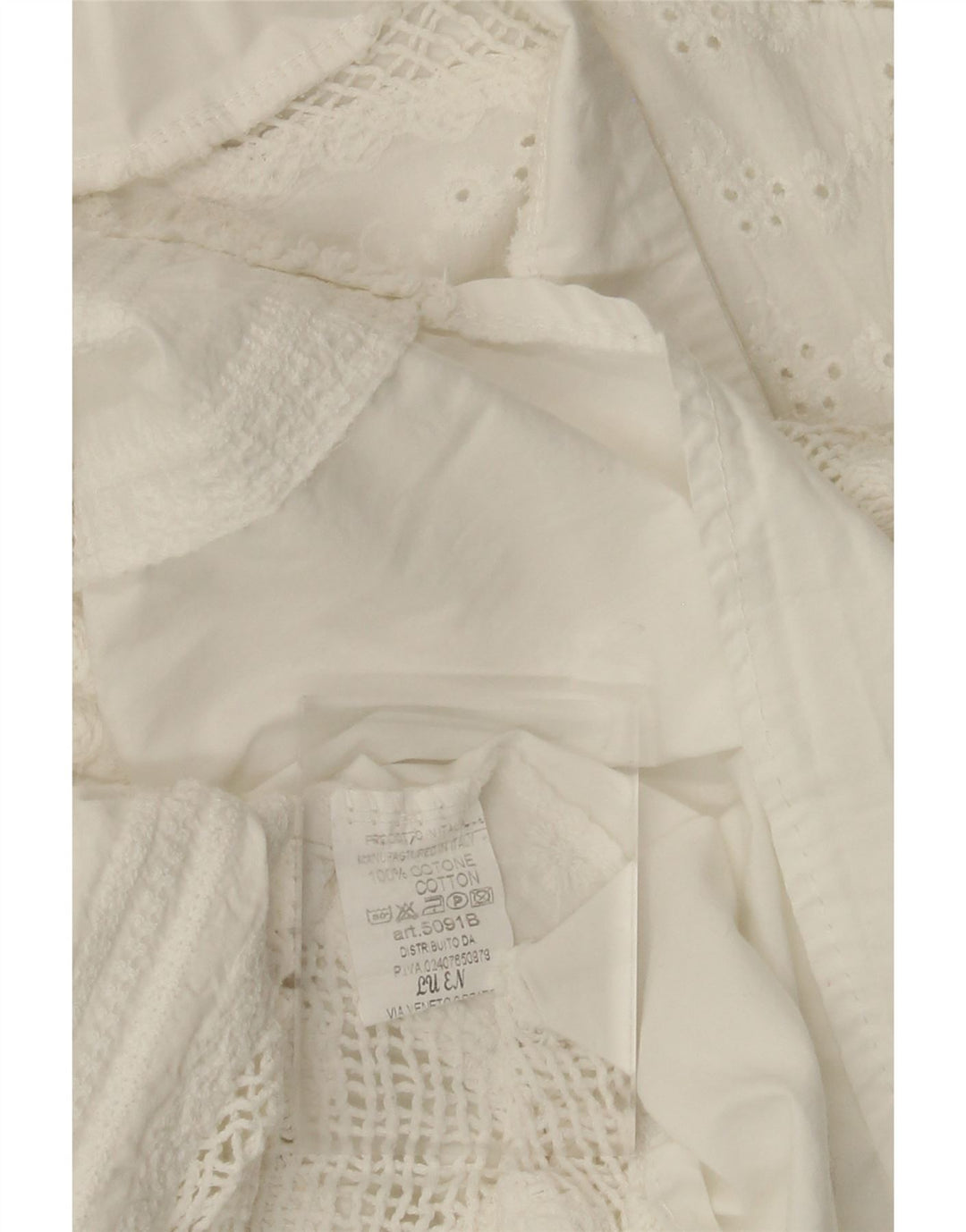 VINTAGE Ženska košulja bluza 3/4 rukava UK 14 Srednje bijeli cvjetni pamuk