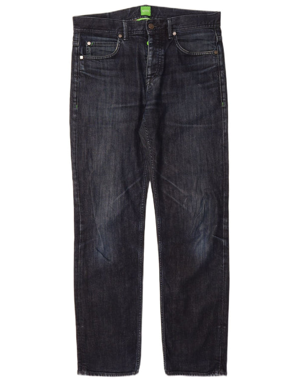 HUGO BOSS Muške ravne traperice W32 L32 tamnoplavi pamuk