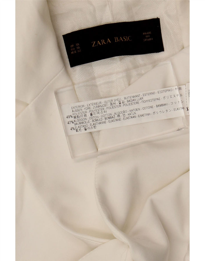 ZARA ženski sako s 1 gumbom, UK 18 XL, bijeli poliester