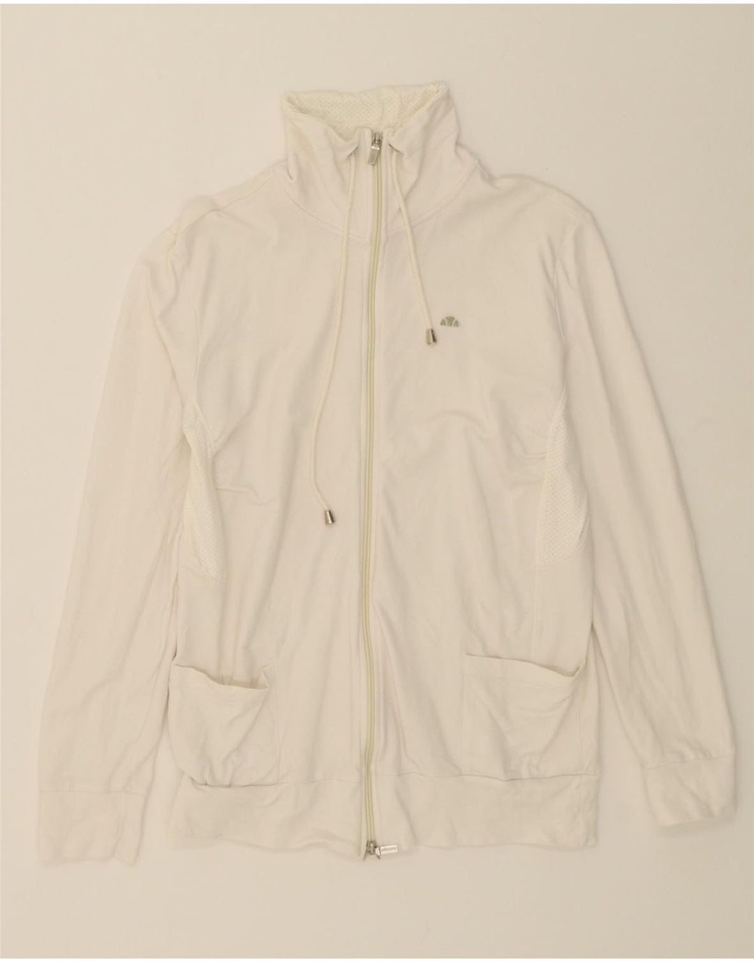 ELLESSE Womens Tracksuit Top Jacket UK 18 XL White Cotton Vintage Ellesse and Second-Hand Ellesse from Messina Hembry 