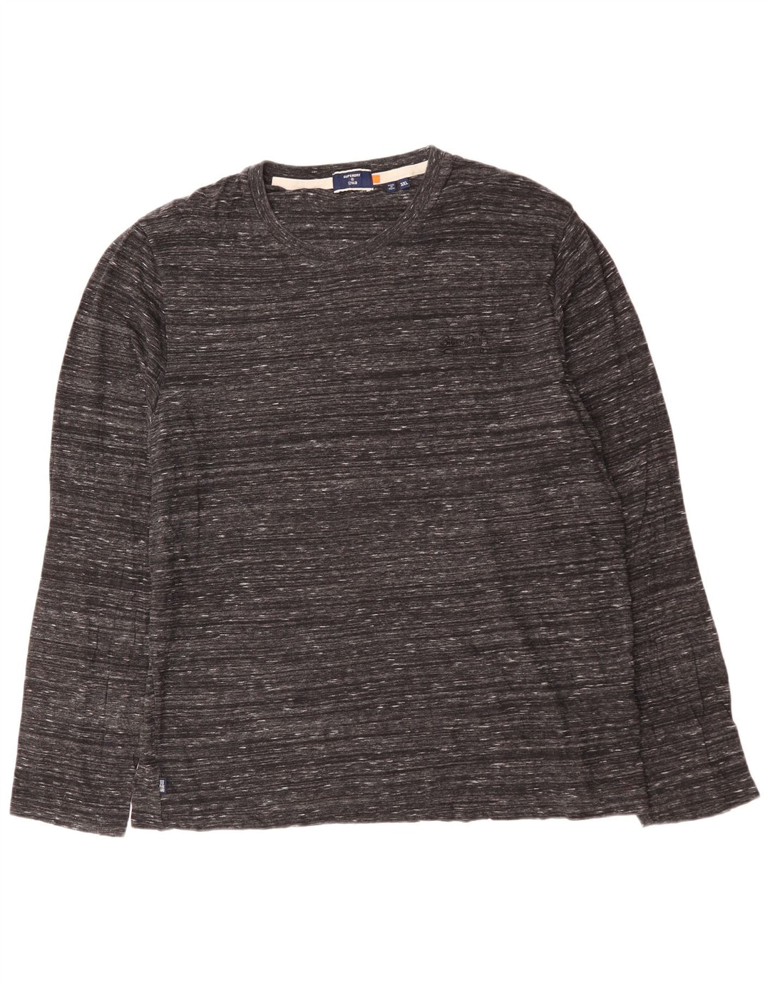 SUPERDRY muška majica dugih rukava 3XL, sivi flekasti pamuk