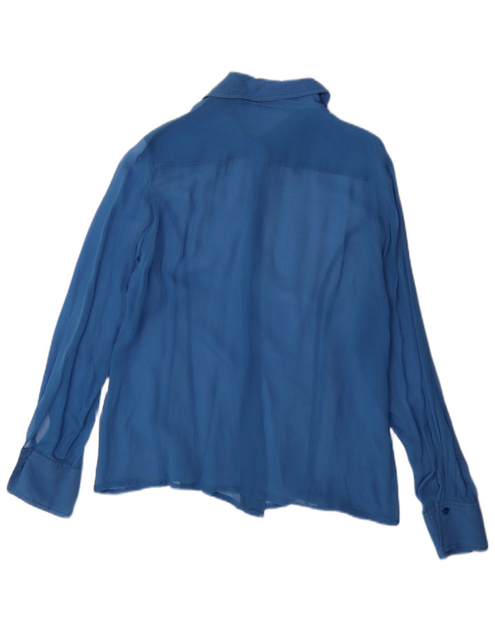 Vintage ženska košulja bluza UK 14 velika plava