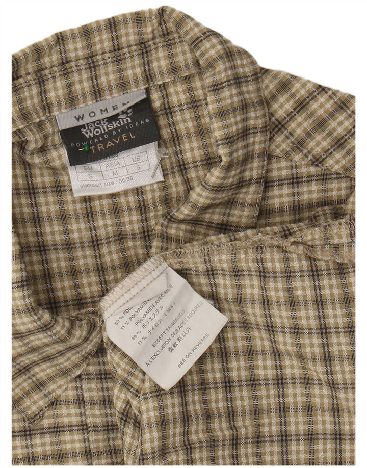 JACK WOLFSKIN Ženska košulja bez rukava UK 10 mali bež karirani poliester